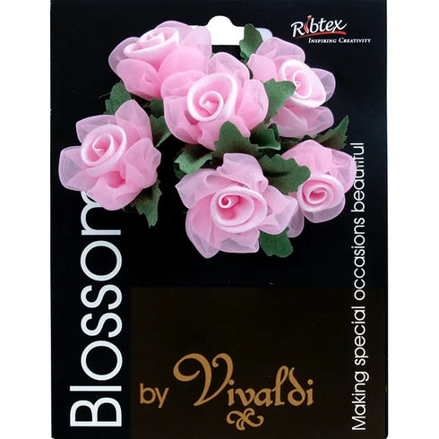 30mm Satin-Organza Rose Flowers (available in 2 colours)